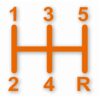 1140-Orange.jpg 5-Speed Manual Shift - Vinyl Decal Sticker - CHOOSE Size & Color