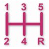 1140-Pink.jpg 5-Speed Manual Shift - Vinyl Decal Sticker - CHOOSE Size & Color