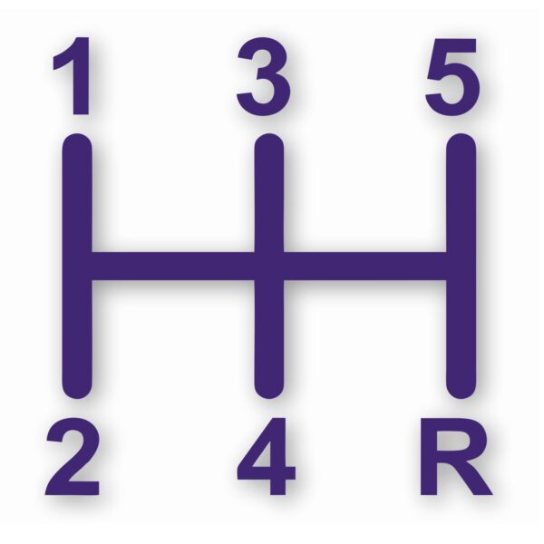 1140-Purple.jpg 5-Speed Manual Shift - Vinyl Decal Sticker - CHOOSE Size & Color
