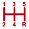 1140-Red.jpg 5-Speed Manual Shift - Vinyl Decal Sticker - CHOOSE Size & Color