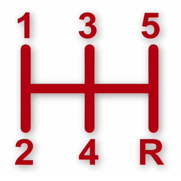 1140-Red.jpg 5-Speed Manual Shift - Vinyl Decal Sticker - CHOOSE Size & Color