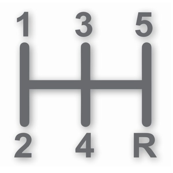 1140-SilverMetallic.jpg 5-Speed Manual Shift - Vinyl Decal Sticker - CHOOSE Size & Color