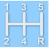 1140-White.jpg 5-Speed Manual Shift - Vinyl Decal Sticker - CHOOSE Size & Color