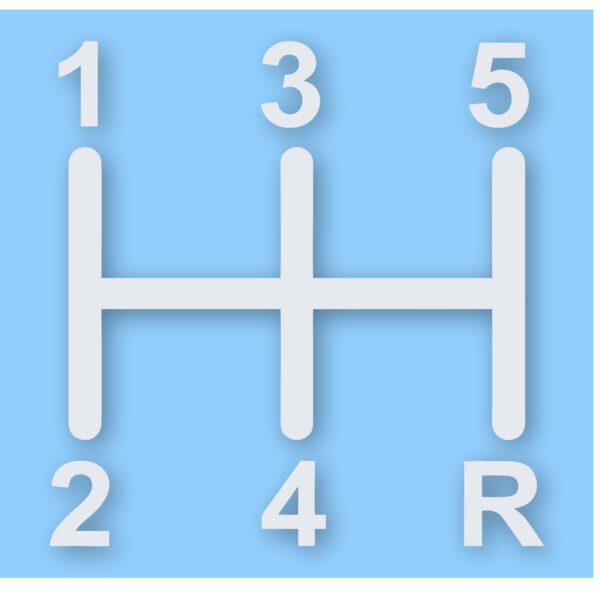 1140-White.jpg 5-Speed Manual Shift - Vinyl Decal Sticker - CHOOSE Size & Color