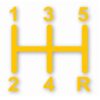 1140-Yellow.jpg 5-Speed Manual Shift - Vinyl Decal Sticker - CHOOSE Size & Color