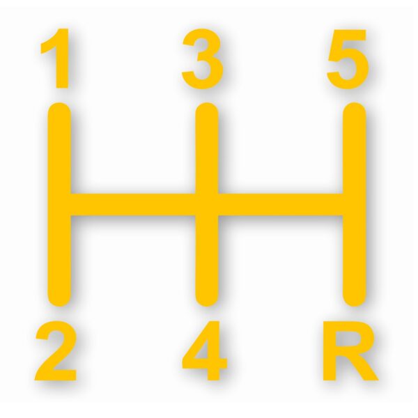 1140-Yellow.jpg 5-Speed Manual Shift - Vinyl Decal Sticker - CHOOSE Size & Color