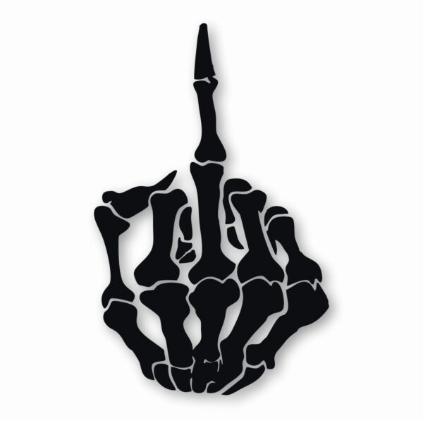 Skeleton Middle Finger Bone - Vinyl Decal Sticker - CHOOSE Size & Color