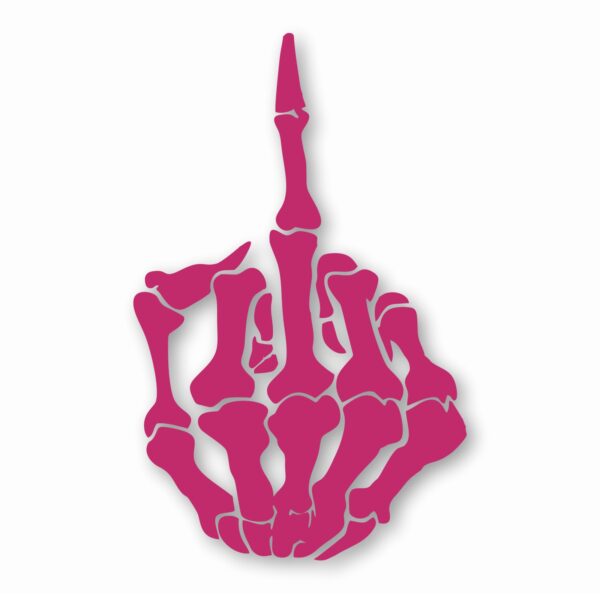 Skeleton Middle Finger Bone - Vinyl Decal Sticker - CHOOSE Size & Color