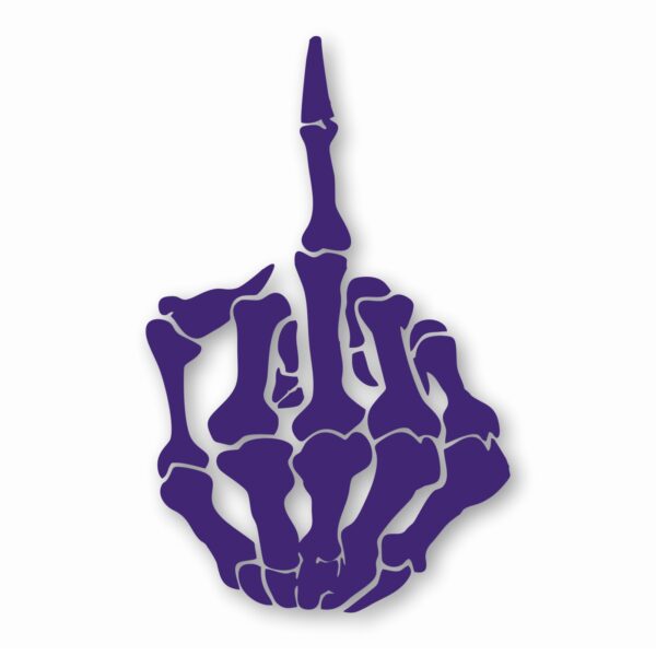 Skeleton Middle Finger Bone - Vinyl Decal Sticker - CHOOSE Size & Color