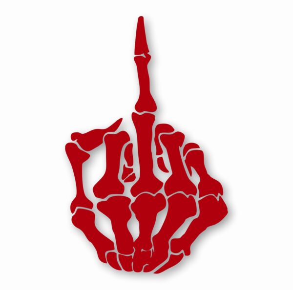 Skeleton Middle Finger Bone - Vinyl Decal Sticker - CHOOSE Size & Color