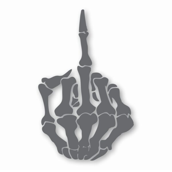 Skeleton Middle Finger Bone - Vinyl Decal Sticker - CHOOSE Size & Color