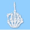 Skeleton Middle Finger Bone - Vinyl Decal Sticker - CHOOSE Size & Color