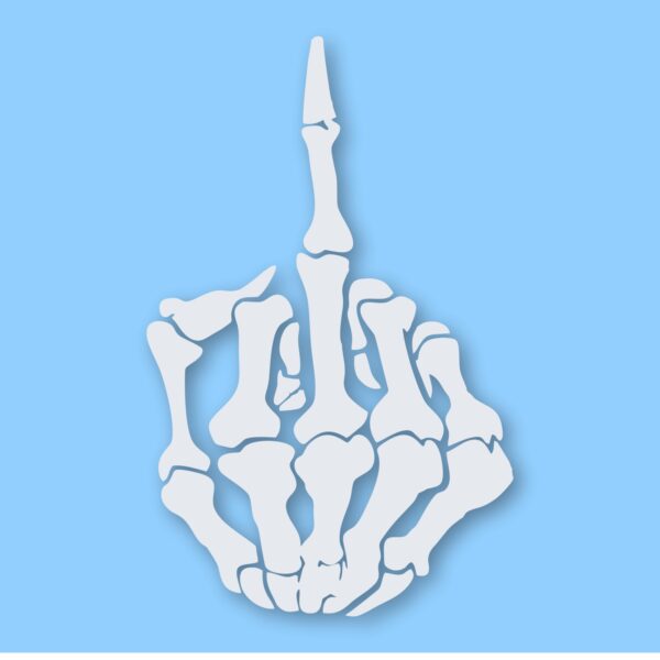 Skeleton Middle Finger Bone - Vinyl Decal Sticker - CHOOSE Size & Color