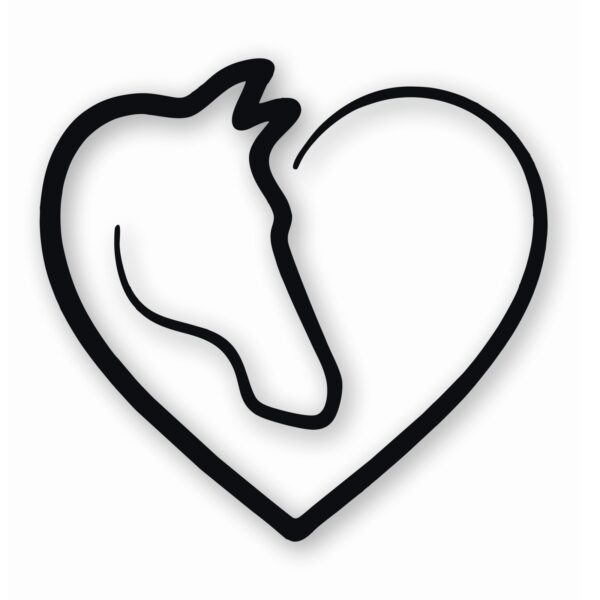 Love Heart Horses - Vinyl Decal Sticker - CHOOSE Size & Color