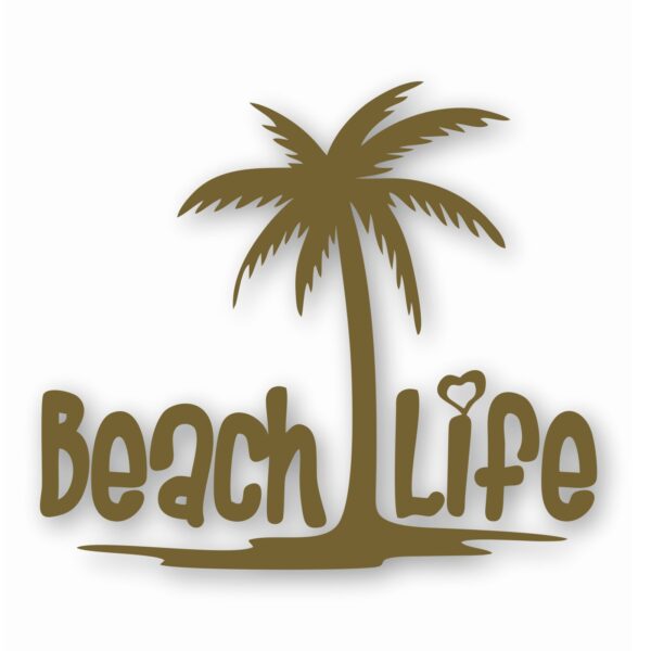 Beach Life Palm Tree - Vinyl Decal Sticker - CHOOSE Size & Color