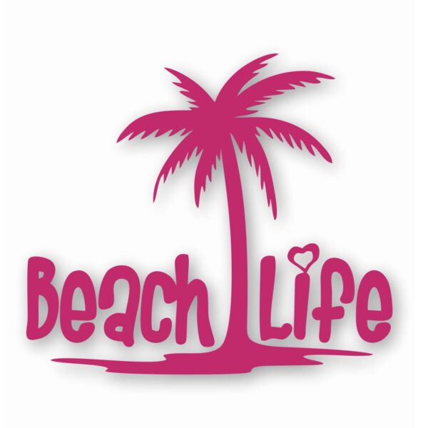 Beach Life Palm Tree - Vinyl Decal Sticker - CHOOSE Size & Color