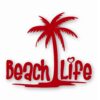Beach Life Palm Tree - Vinyl Decal Sticker - CHOOSE Size & Color