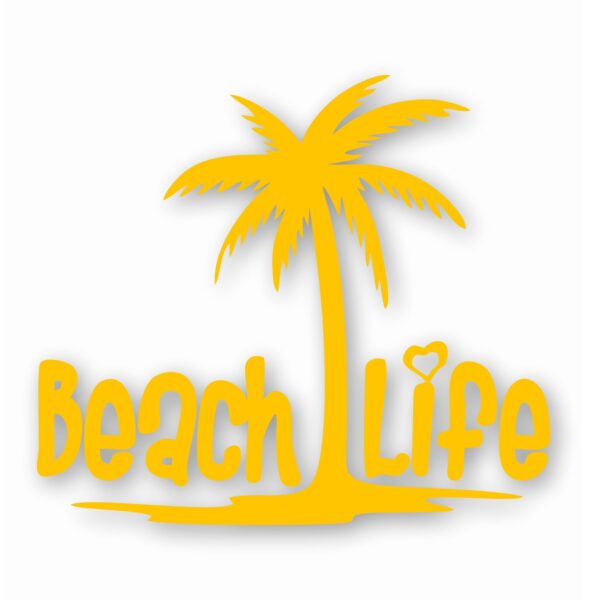 Beach Life Palm Tree - Vinyl Decal Sticker - CHOOSE Size & Color