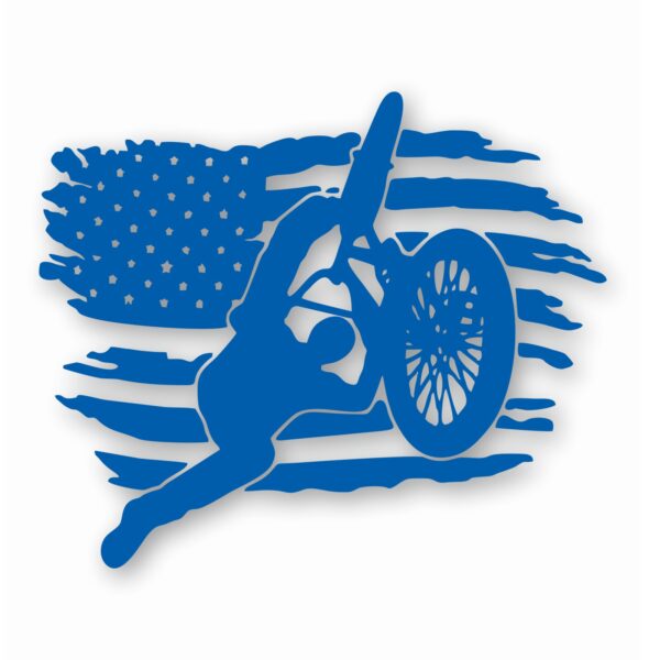 BMX Bike American Flag - Vinyl Decal Sticker - CHOOSE Size & Color