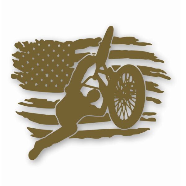 BMX Bike American Flag - Vinyl Decal Sticker - CHOOSE Size & Color