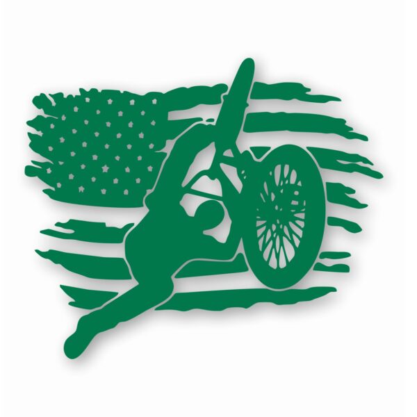 BMX Bike American Flag - Vinyl Decal Sticker - CHOOSE Size & Color