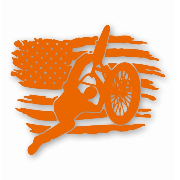 BMX Bike American Flag - Vinyl Decal Sticker - CHOOSE Size & Color