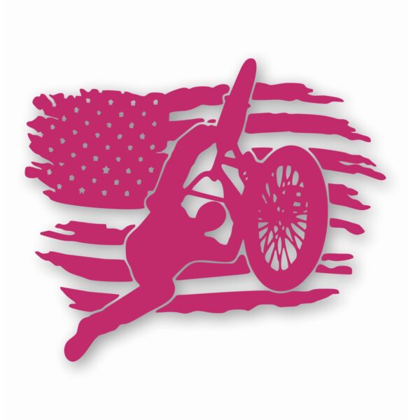BMX Bike American Flag - Vinyl Decal Sticker - CHOOSE Size & Color