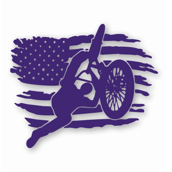 BMX Bike American Flag - Vinyl Decal Sticker - CHOOSE Size & Color