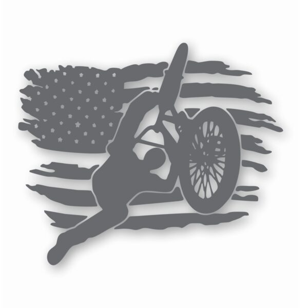 BMX Bike American Flag - Vinyl Decal Sticker - CHOOSE Size & Color