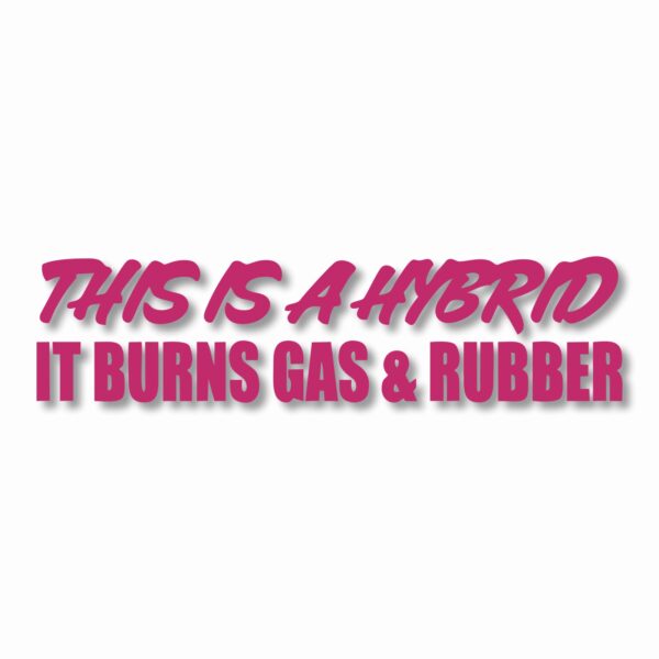 This Hybrid Burns Gas & Rubber - Vinyl Decal Sticker - CHOOSE Size & Color