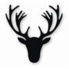 Deer Antler Head Silhouette - Vinyl Decal Sticker - CHOOSE Size & Color