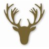 Deer Antler Head Silhouette - Vinyl Decal Sticker - CHOOSE Size & Color