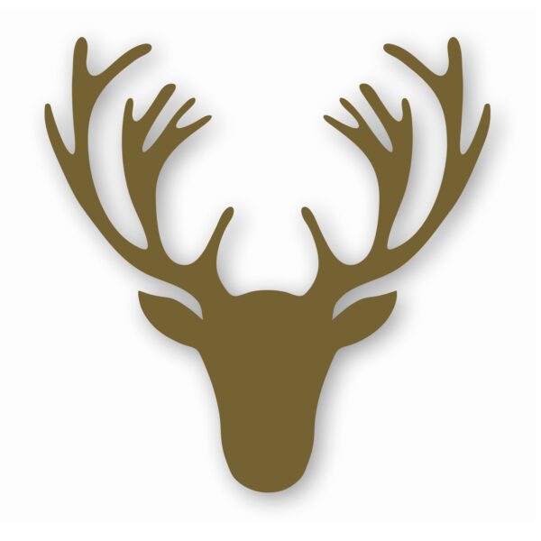 Deer Antler Head Silhouette - Vinyl Decal Sticker - CHOOSE Size & Color