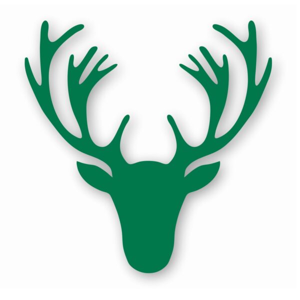 Deer Antler Head Silhouette - Vinyl Decal Sticker - CHOOSE Size & Color