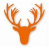 Deer Antler Head Silhouette - Vinyl Decal Sticker - CHOOSE Size & Color