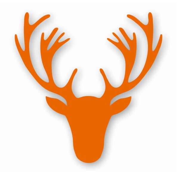 Deer Antler Head Silhouette - Vinyl Decal Sticker - CHOOSE Size & Color