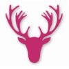 Deer Antler Head Silhouette - Vinyl Decal Sticker - CHOOSE Size & Color