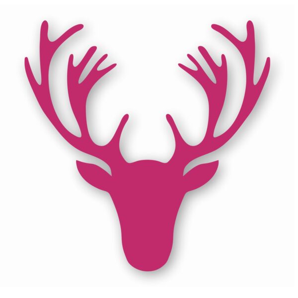 Deer Antler Head Silhouette - Vinyl Decal Sticker - CHOOSE Size & Color