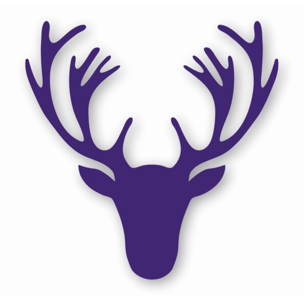 Deer Antler Head Silhouette - Vinyl Decal Sticker - CHOOSE Size & Color