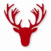 Deer Antler Head Silhouette - Vinyl Decal Sticker - CHOOSE Size & Color