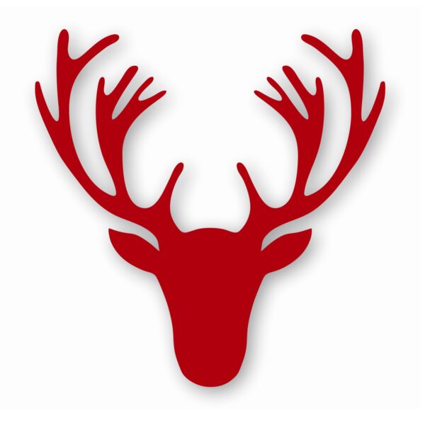 Deer Antler Head Silhouette - Vinyl Decal Sticker - CHOOSE Size & Color