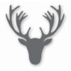 Deer Antler Head Silhouette - Vinyl Decal Sticker - CHOOSE Size & Color