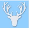 Deer Antler Head Silhouette - Vinyl Decal Sticker - CHOOSE Size & Color