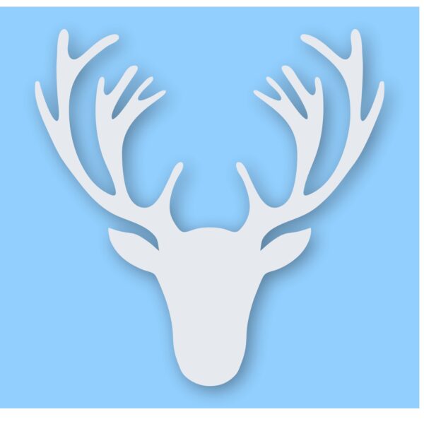 Deer Antler Head Silhouette - Vinyl Decal Sticker - CHOOSE Size & Color