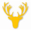 Deer Antler Head Silhouette - Vinyl Decal Sticker - CHOOSE Size & Color