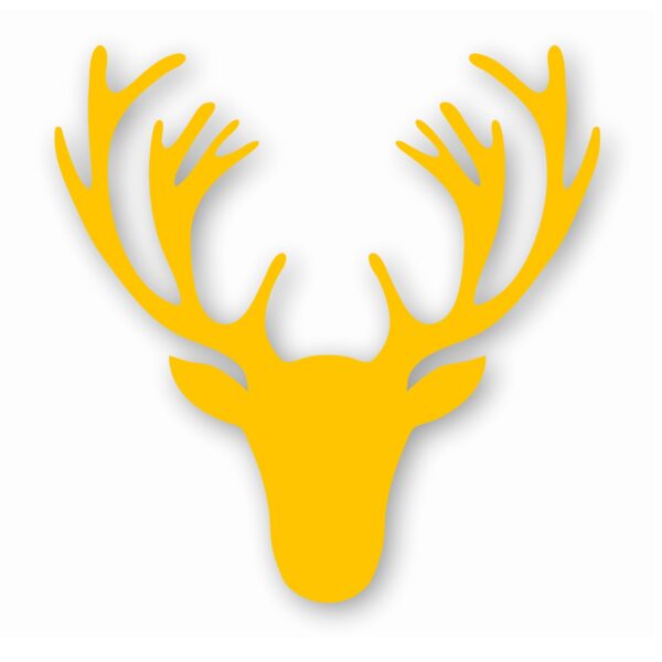 Deer Antler Head Silhouette - Vinyl Decal Sticker - CHOOSE Size & Color