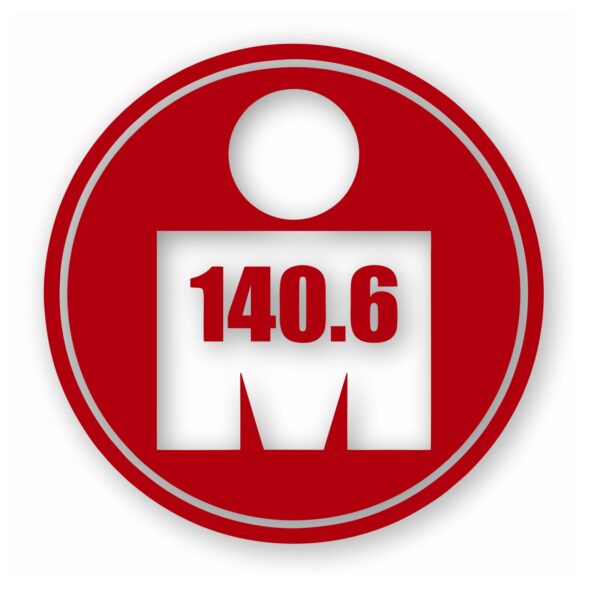 140.6 Full Triathlon Euro Circle - Vinyl Decal Sticker - CHOOSE Size & Color