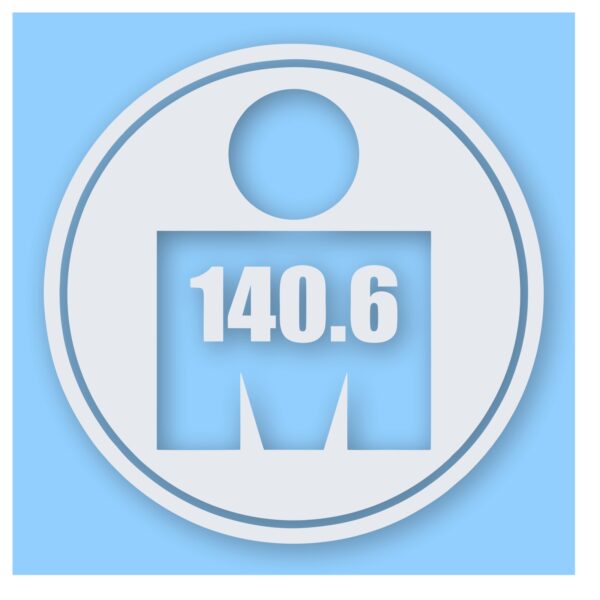 140.6 Full Triathlon Euro Circle - Vinyl Decal Sticker - CHOOSE Size & Color