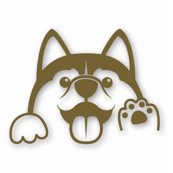 Husky Peeking Dog Wave - Vinyl Decal Sticker - CHOOSE Size & Color