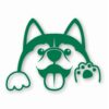 Husky Peeking Dog Wave - Vinyl Decal Sticker - CHOOSE Size & Color